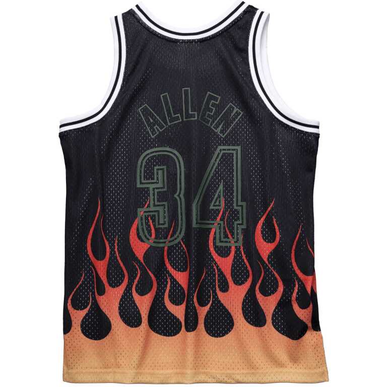 Men’s Swingman Jersey Flames Ray Allen Milwaukee Bucks