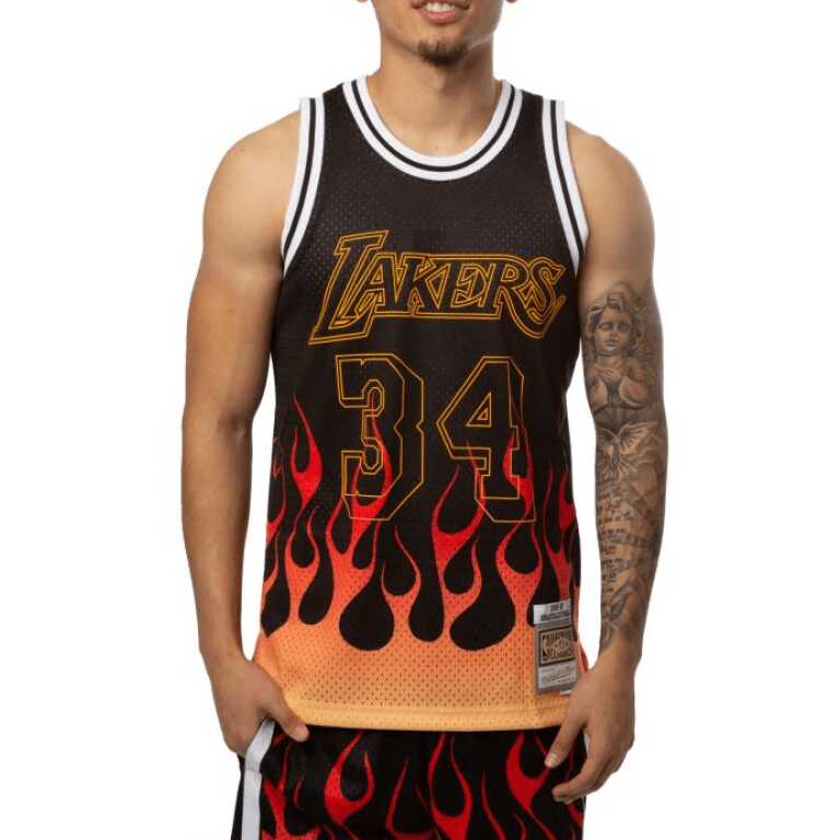 Men’s Swingman Jersey Flames Shaquille O'Neal LA Lakers - Image 4