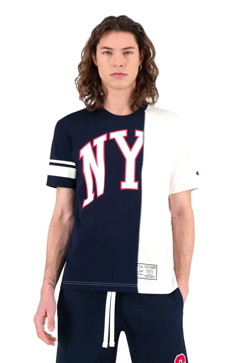 Men's Champion NY Spliced Pocket Crew Neck T-SHIRT