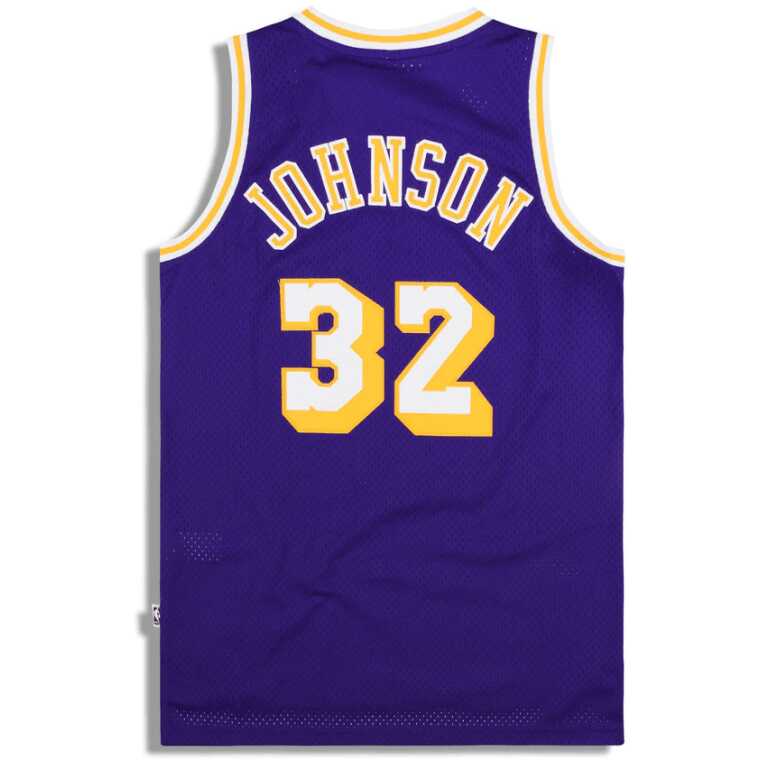 Men’s Basketball NBA Swingman Jersey Lakers Magic Showtime Johnson - Image 2
