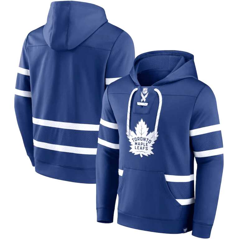 Men's Toronto Maples Fanatics Branded Navy Iconic Power Play Lace-Up Pullover Hoodie - Image 3