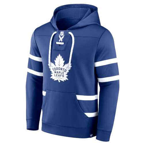Men's Toronto Maples Fanatics Branded Navy Iconic Power Play Lace-Up Pullover Hoodie
