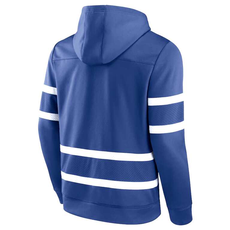 Men's Toronto Maples Fanatics Branded Navy Iconic Power Play Lace-Up Pullover Hoodie - Image 2