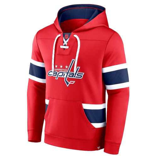 Men's Washington Capitals Fanatics Branded Red Iconic Power Play Lace-Up Pullover Hoodie