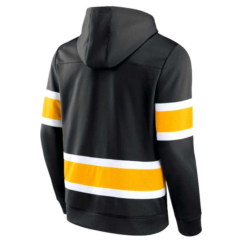 Men's Pittsburgh Penguins Fanatics Branded Black Iconic Power Play Lace-Up Pullover Hoodie - Image 2
