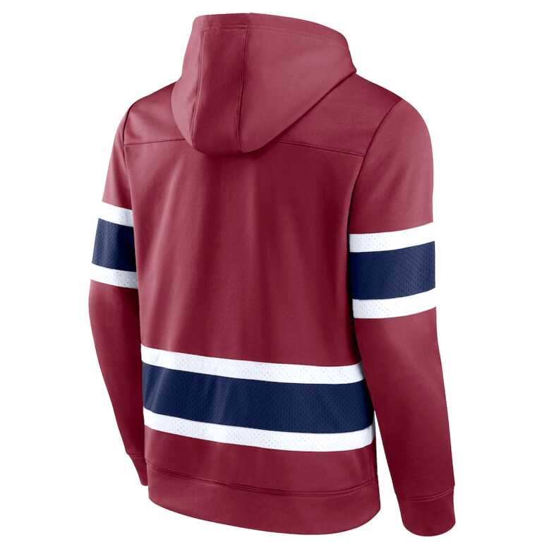 Men's Colorado Avalanche Fanatics Branded Bourdeaux Iconic Power Play Lace-Up Pullover Hoodie - Image 2