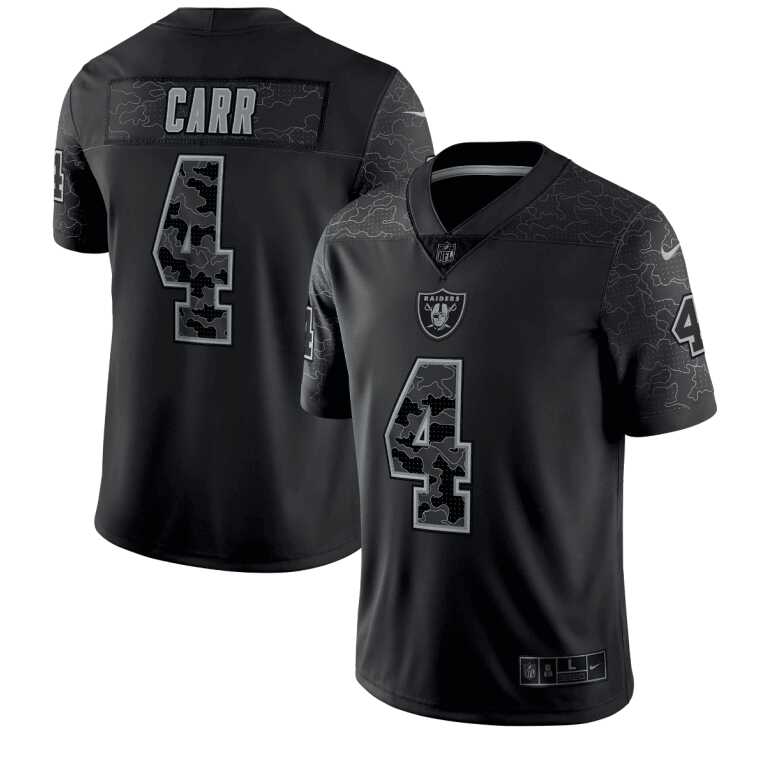 Men's Derek Carr #4 Las Vegas Raiders Nike Reflective RFLCTV Limited NFL Jersey - Image 5