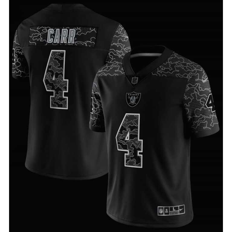 Men's Derek Carr #4 Las Vegas Raiders Nike Reflective RFLCTV Limited NFL Jersey - Image 6