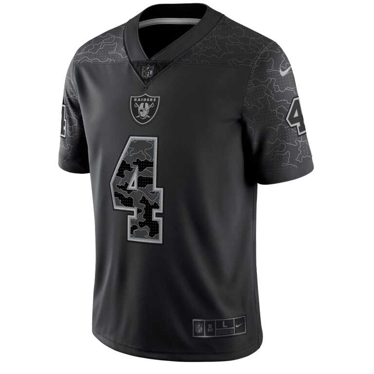 Men's Derek Carr #4 Las Vegas Raiders Nike Reflective RFLCTV Limited NFL Jersey