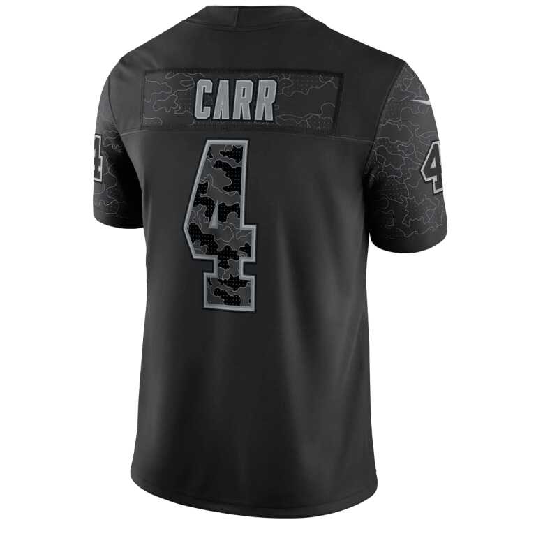Men's Derek Carr #4 Las Vegas Raiders Nike Reflective RFLCTV Limited NFL Jersey - Image 3