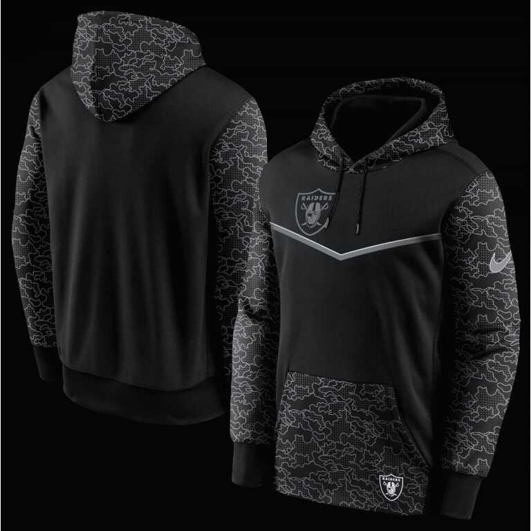 Men's Las Vegas Raiders Reflective RFLCTV Nike Therma-FIT NFL Hoodie - Image 6