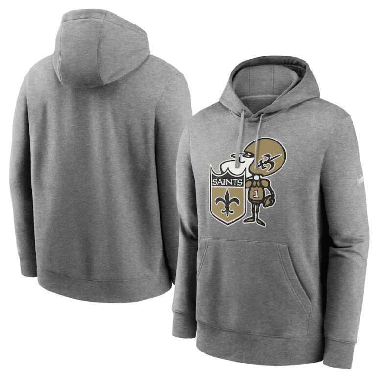 Men's New Orleans Saints Nike Rewind Club Fleece Pullover Hoodie - Image 3