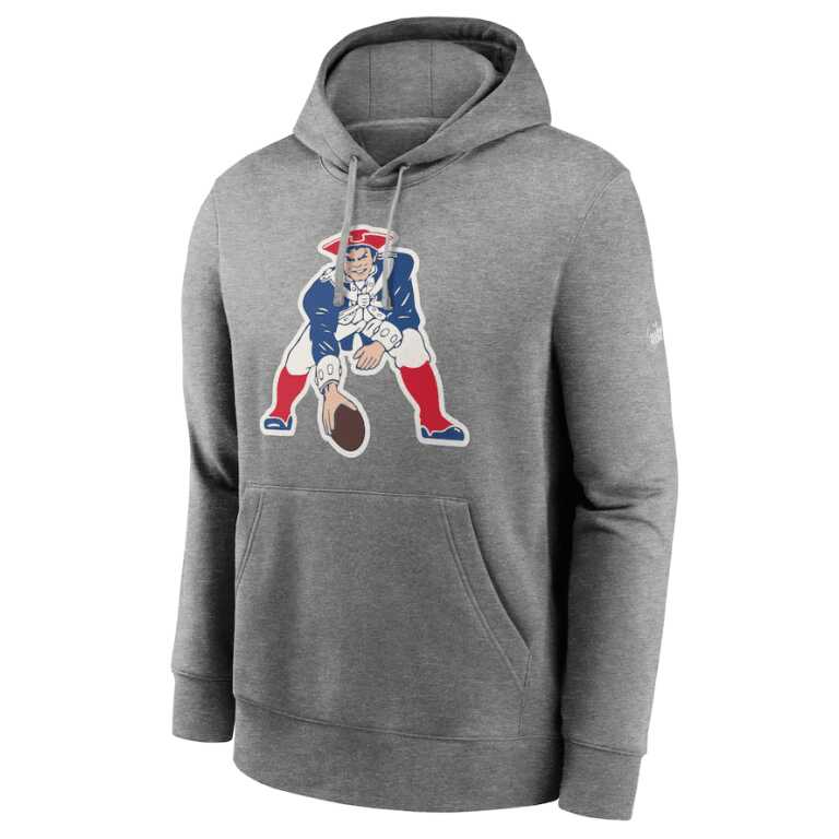 Men's New England Patriots Nike Rewind Club Fleece Pullover Hoodie