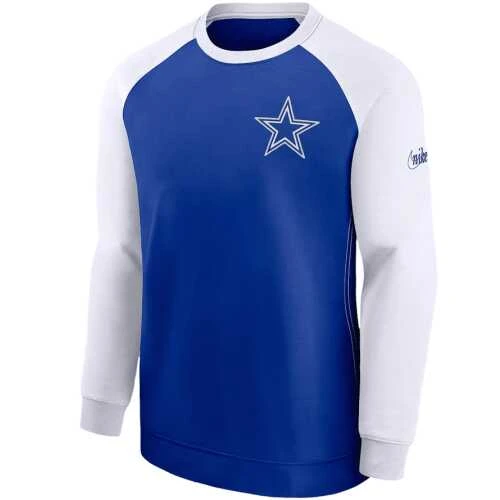 Men's Dallas Cowboys Nike Dri-Fit Raglan Crew Sweatshirt