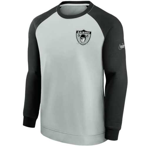 Men's Las Vegas Raiders Nike Dri-Fit Raglan Crew Sweatshirt