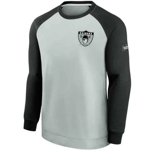 Men's Las Vegas Raiders Nike Dri-Fit Raglan Crew Sweatshirt