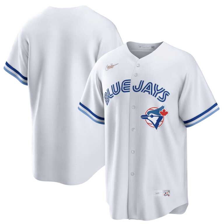 Men's Toronto Blue Jays Nike White Home Cooperstown Collection Team Jersey - Image 3