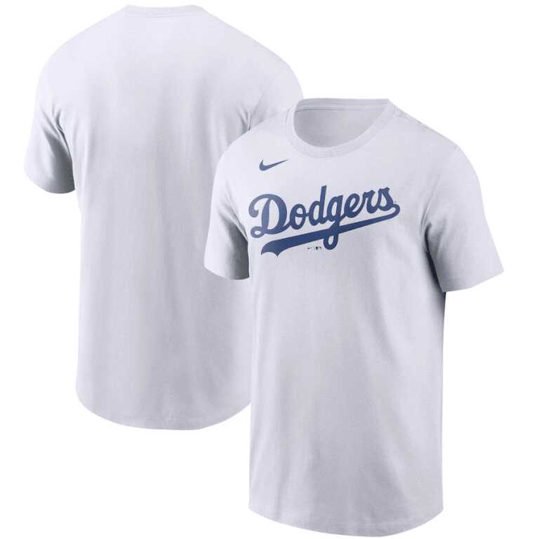 Men's Los Angeles Dodgers Team Wordmark Nike T-Shirt - Image 3