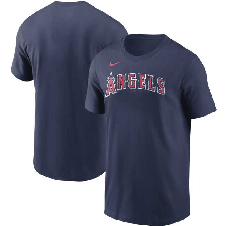 Men's Los Angeles Angels Team Wordmark Nike T-Shirt - Image 3