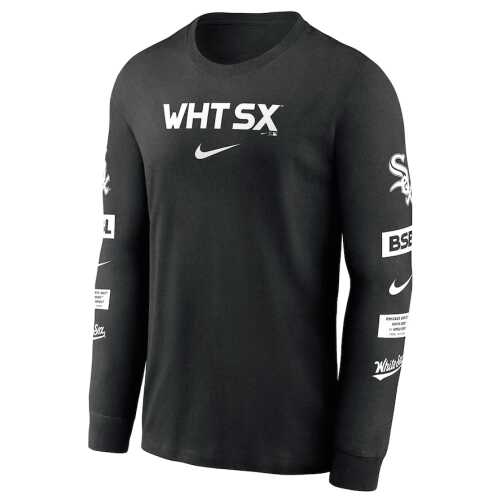 Men's Nike Chicago White Sox MLB Double Header Tri-Blend Longsleeve