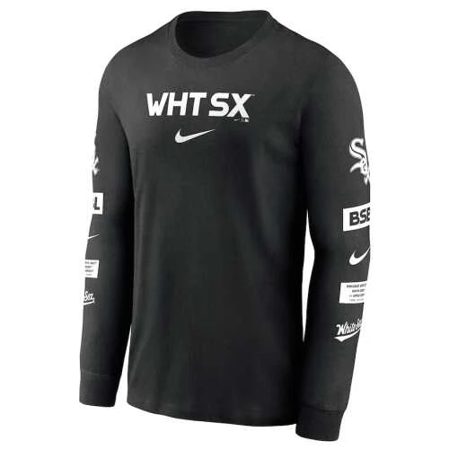 Men's Nike Chicago White Sox MLB Double Header Tri-Blend Longsleeve
