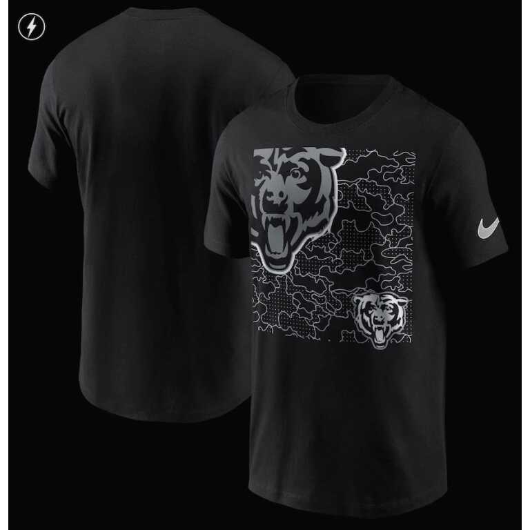 Men's Men's Nike Black Chicago Bears RFLCTV T-Shirt - Image 5
