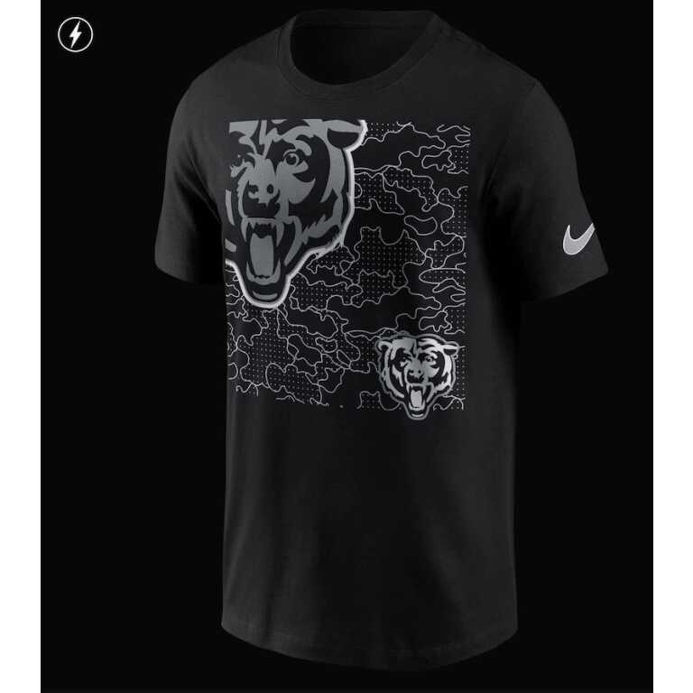Men's Men's Nike Black Chicago Bears RFLCTV T-Shirt - Image 2