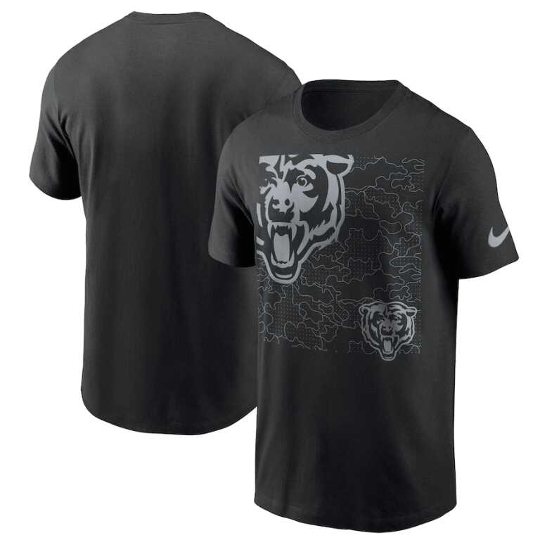 Men's Men's Nike Black Chicago Bears RFLCTV T-Shirt - Image 4