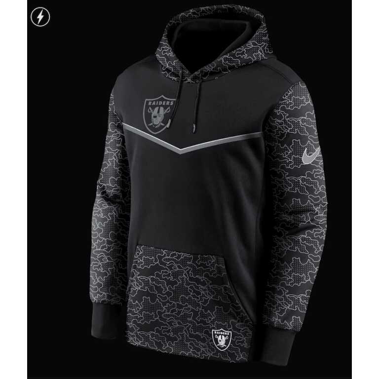 Men's Las Vegas Raiders Reflective RFLCTV Nike Therma-FIT NFL Hoodie - Image 2