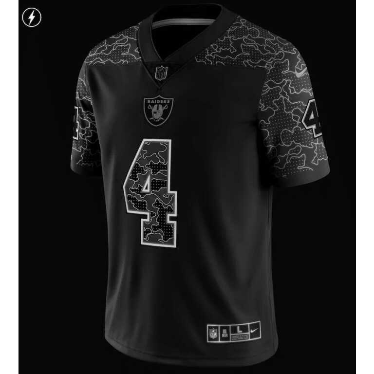 Men's Derek Carr #4 Las Vegas Raiders Nike Reflective RFLCTV Limited NFL Jersey - Image 2