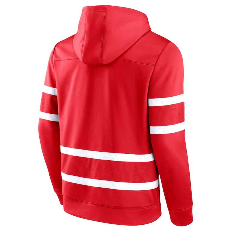 Men's Detroit Red Wings Fanatics Branded Red Iconic Power Play Lace-Up Pullover Hoodie - Image 2