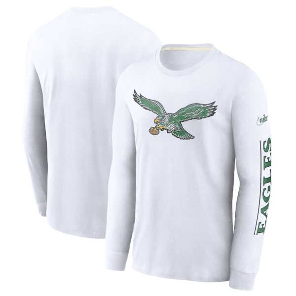 Men's Nike Philadelphia Eagles Fashion Tri-Blend Long Sleeve T-Shirt - Image 2