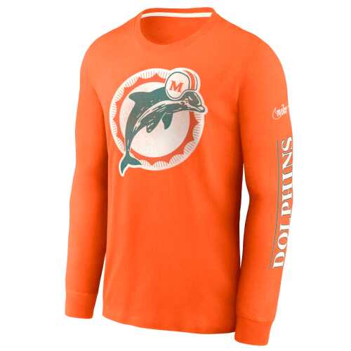 Men's Nike Miami Dolphing Fashion Tri-Blend Long Sleeve T-Shirt