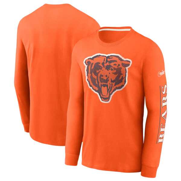Men's Nike Chicago Bears Fashion Tri-Blend Long Sleeve T-Shirt - Image 2