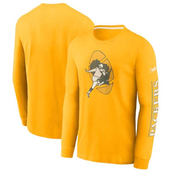 Men's Nike Green Bay Packers Fashion Tri-Blend Long Sleeve T-Shirt - Image 2