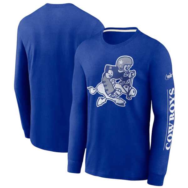 Men's Nike Dallas Cowboys Fashion Tri-Blend Long Sleeve T-Shirt - Image 2