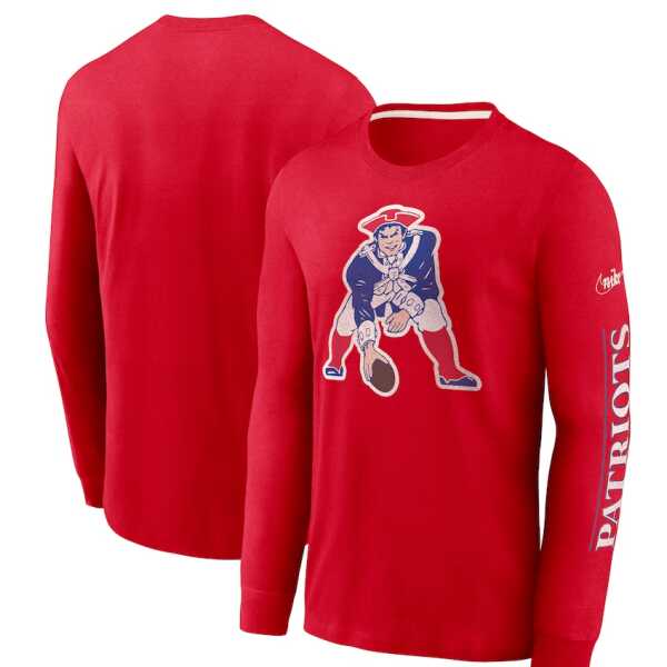 Men's Nike New England Patriots Fashion Tri-Blend Long Sleeve T-Shirt - Image 2