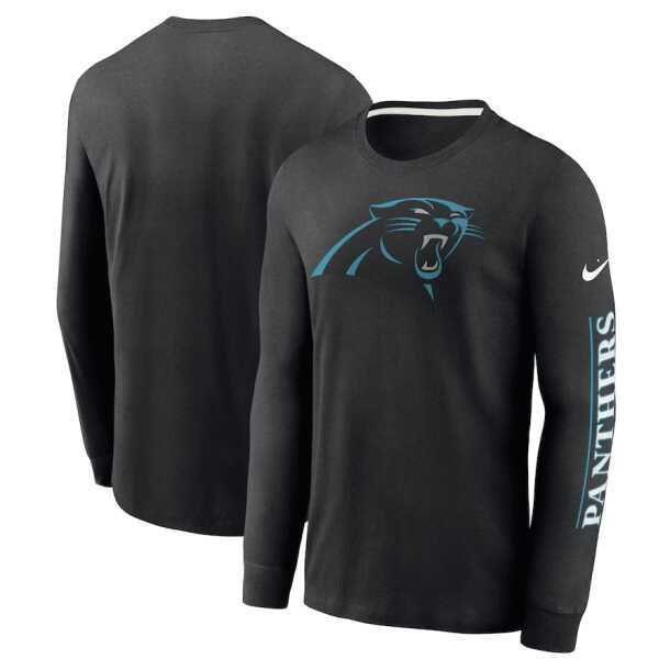 Men's Nike Carolina Panthers Fashion Tri-Blend Long Sleeve T-Shirt - Image 2