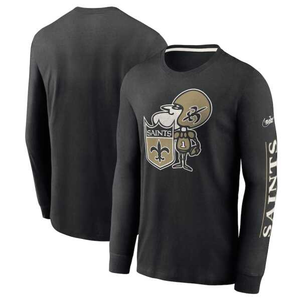 Men's Nike New Orleans Saints Fashion Tri-Blend Long Sleeve T-Shirt - Image 2