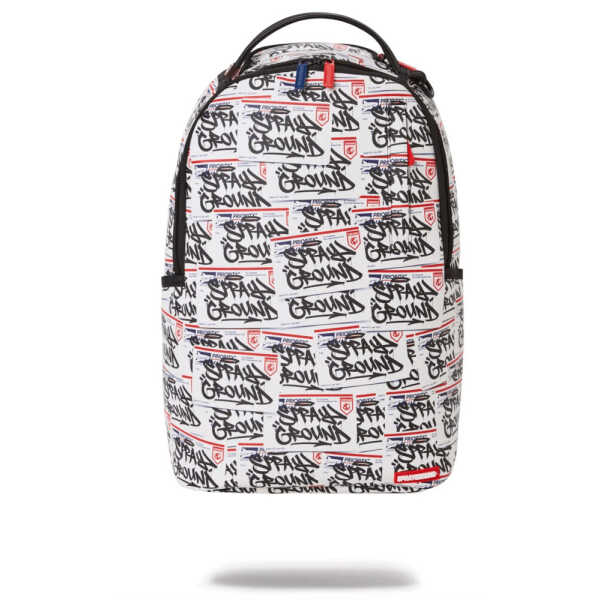 MOCHILA SPRAYGROUND HELLO MY NAME IS STICKERS BLANCO