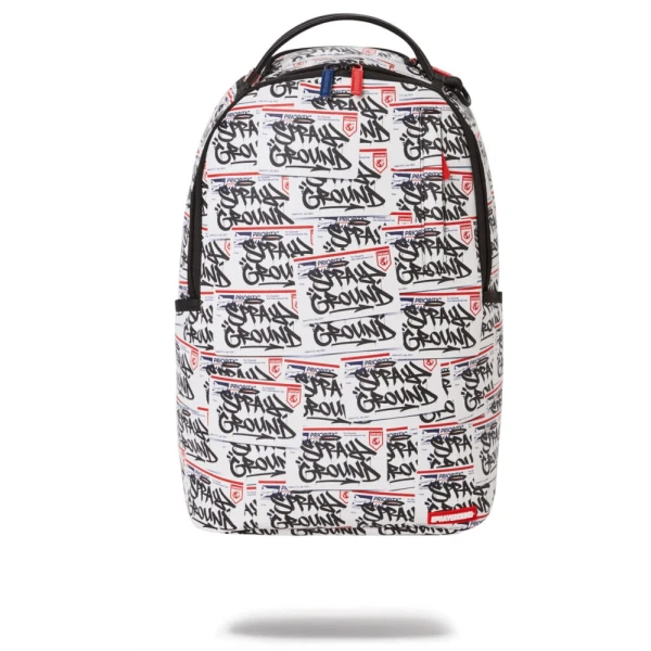 MOCHILA SPRAYGROUND HELLO MY NAME IS STICKERS BLANCO