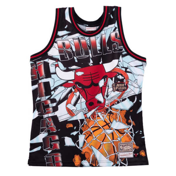 Men’s Mitchell & Ness Big Face 6.0 Fashion Tank Top Jersey Chicago Bulls