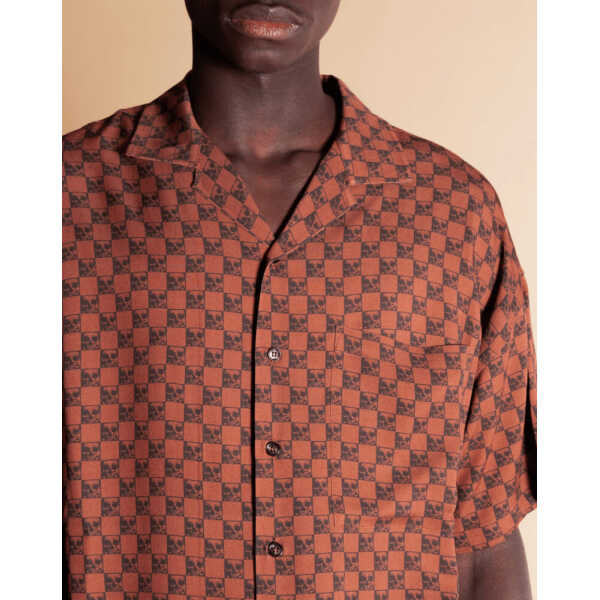 Men's SPRAYGROUND SHORT SLEEVE SHIRT HAWAIIAN SHIRT SKULL CHECKERED - Image 3