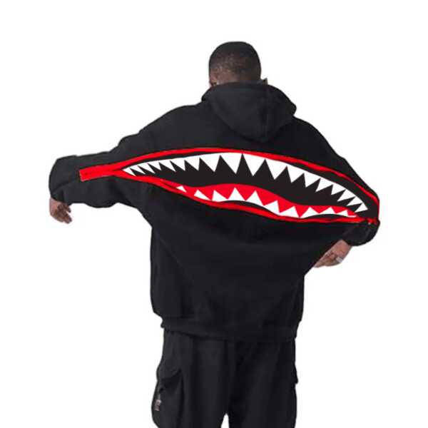 Men's SPRAYGROUND HIDDEN IN THE ZIPPER SHARK FULLZIP HOODIE - Image 3