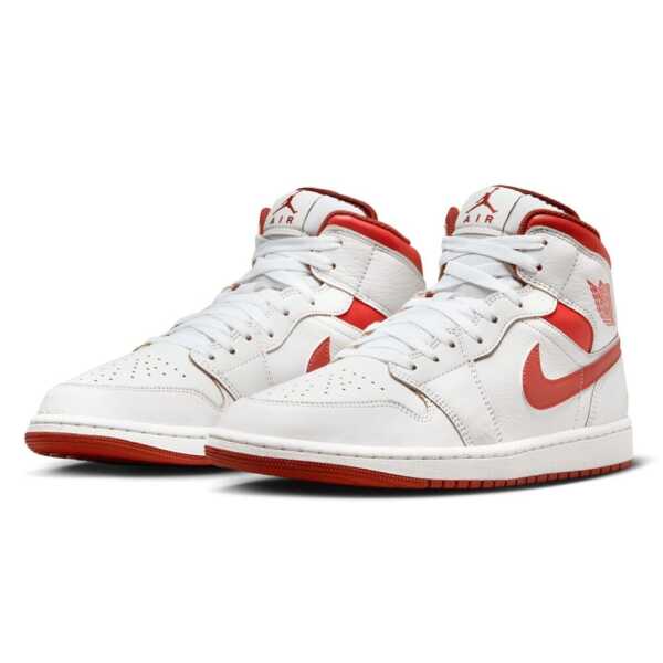 Air Jordan 1 MID SE "WHITE DUNE RED" (GS)