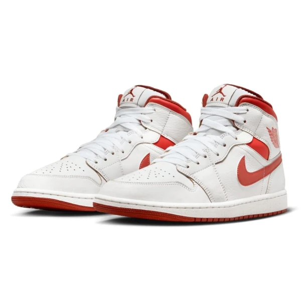 Air Jordan 1 MID SE "WHITE DUNE RED" (GS)