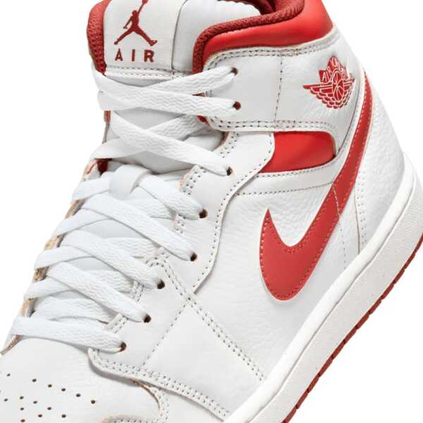 Air Jordan 1 MID SE "WHITE DUNE RED" (GS) - Image 4