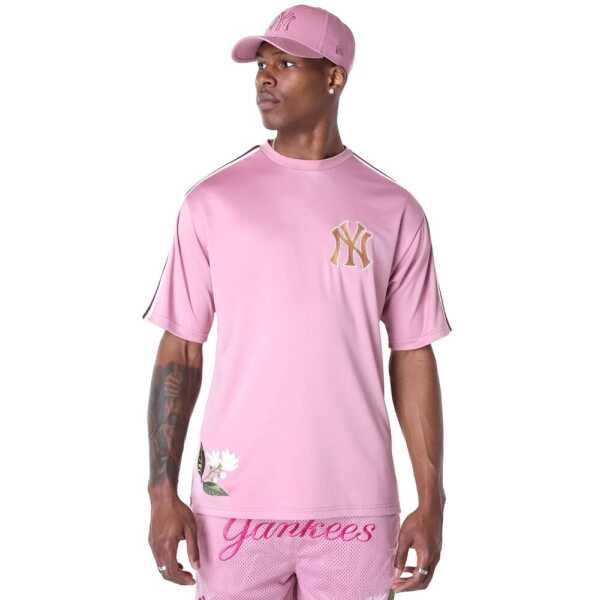 New Era Camiseta Oversized New York Yankees MLB Floral Rosa