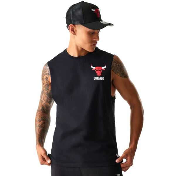 New Era Camiseta Sin Mangas Chicago Bulls NBA Graphic Negra