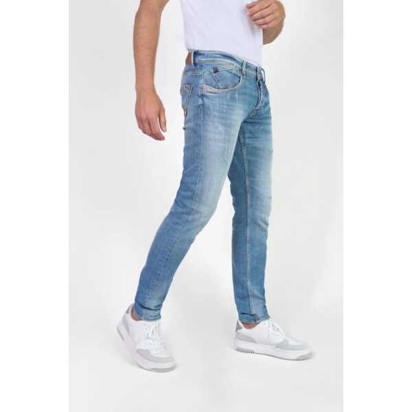 Pantalon Le Temps Des Cerises Jeans 700/11 adjusted Sernine destroy blue N°4 - Image 4